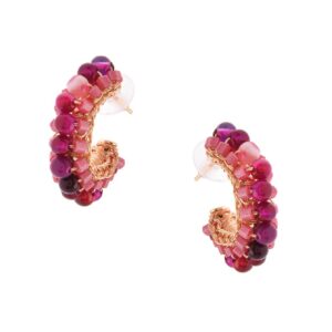 Pendientes Argolla Cosmos Rosa