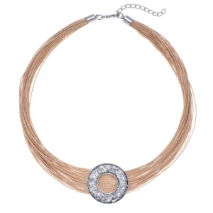 Collar Orbital Diamante y Plata