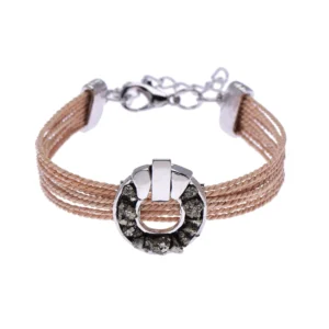 Brazalete Clave Diamante y Pirita