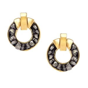 Pendientes Clave Oro y Pirita
