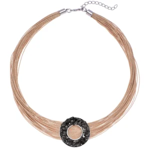 Collar Orbital Diamante y Pirita