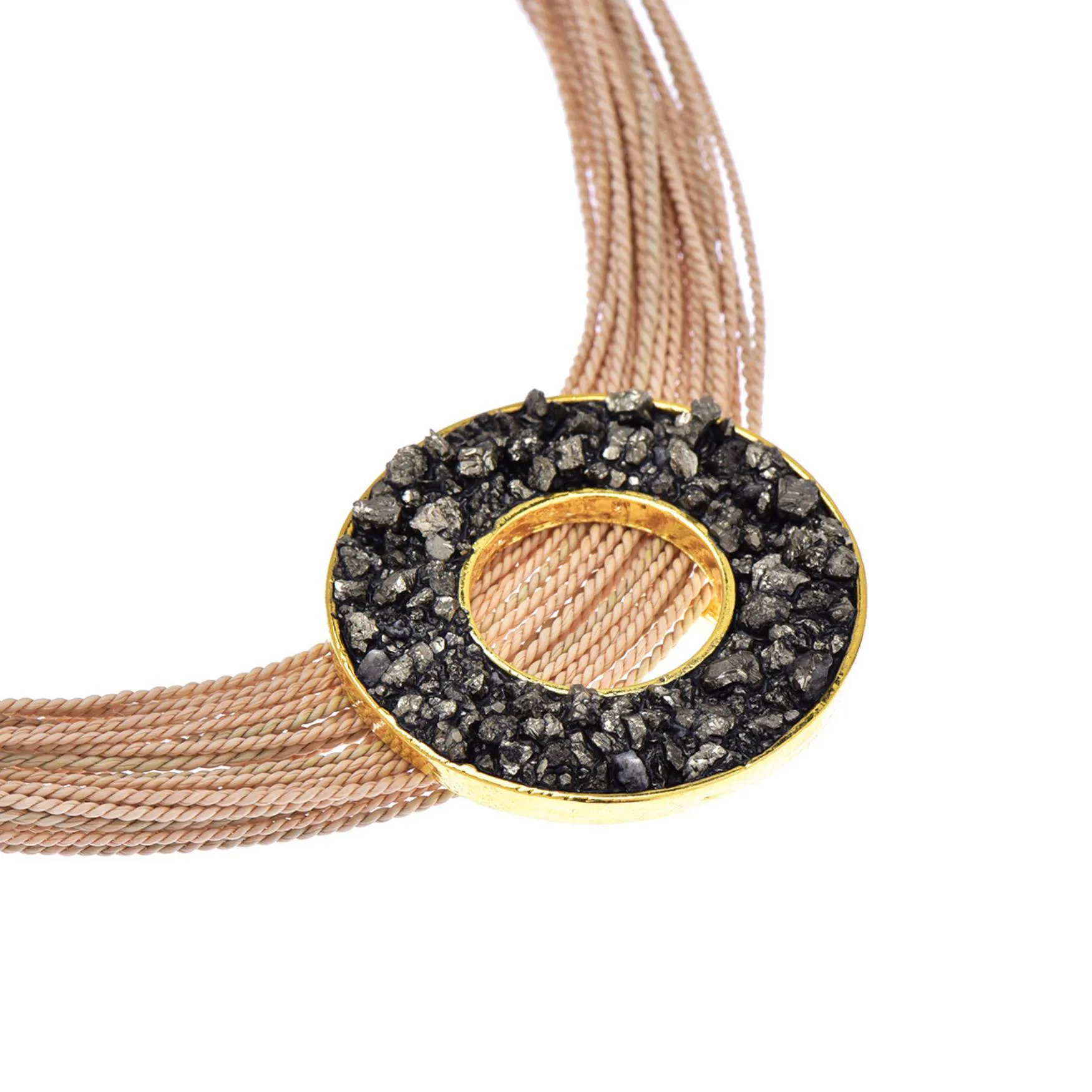 Collar Orbital Pirita Oro - Imagen 2