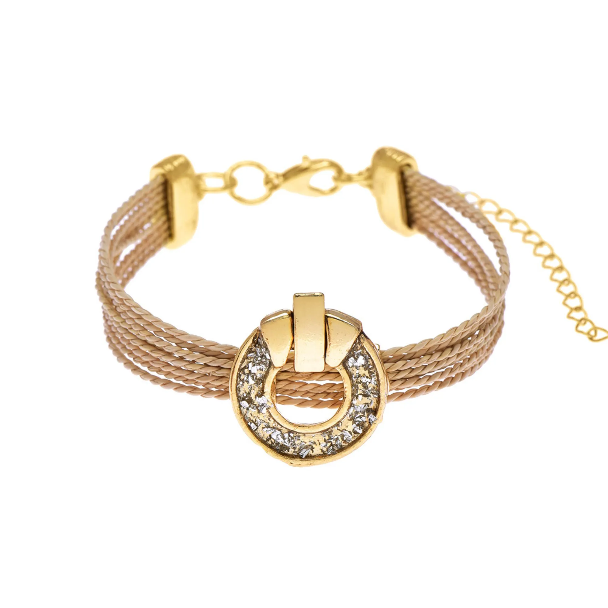 Brazalete Clave Oro y Plata