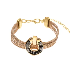 Brazalete Clave Oro y Pirita