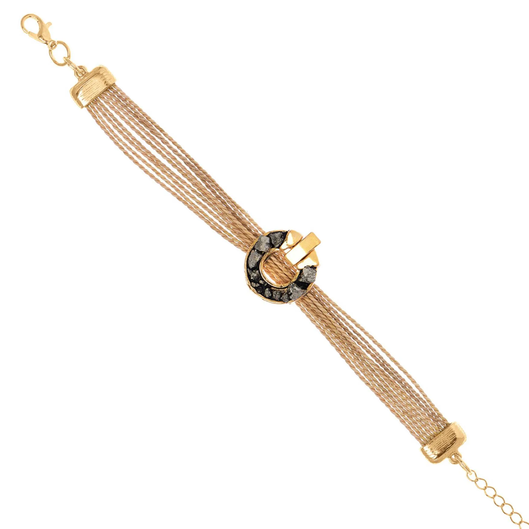 Brazalete Clave Oro y Pirita - Imagen 2